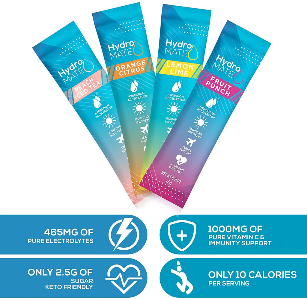 HydroMATE Electrolyte Powder Variety Low Sugar Hydration

