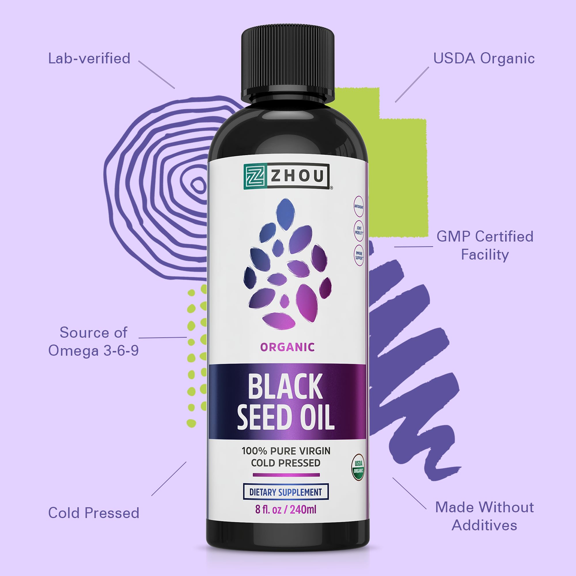Zhou Organic Black Seed Oil - Pure Nigella Sativa

