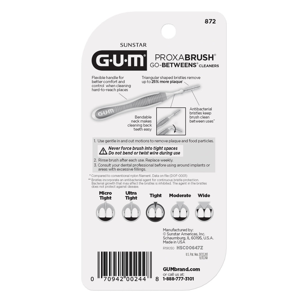 GUM Proxabrush Go-Betweens Tight Interdental Brushes

