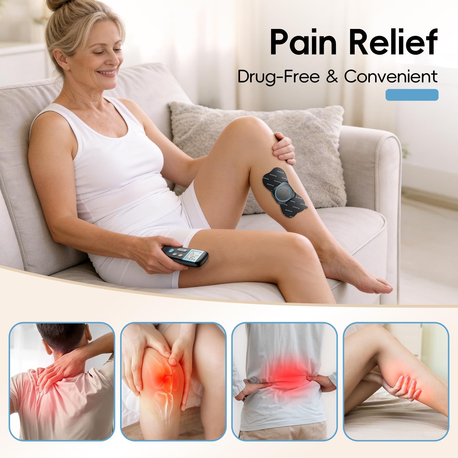 Comfytemp Wireless TENS EMS Muscle Stimulator - Pain Relief

