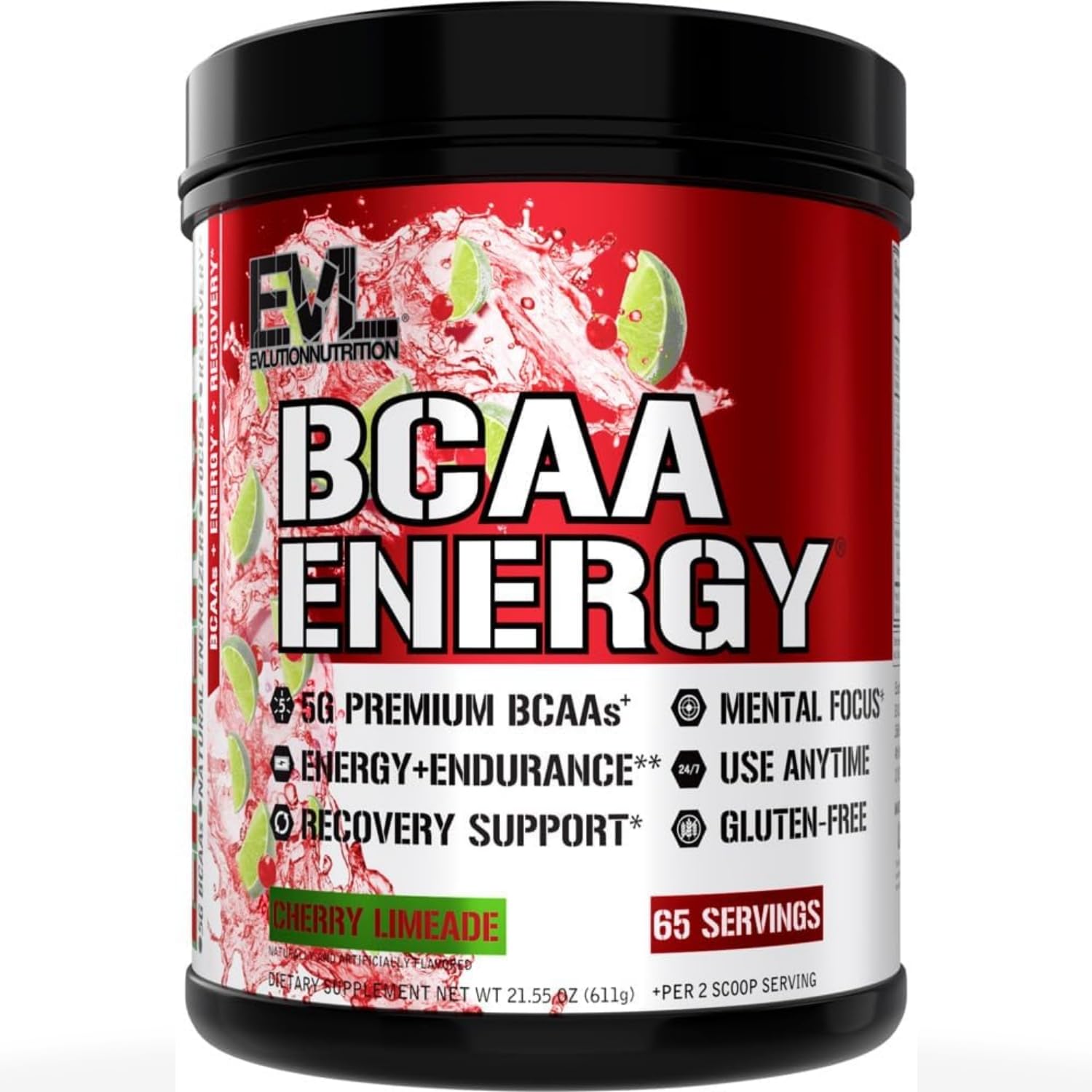 EVL BCAAs Amino Acids Powder Energy Pre Workout & Recovery