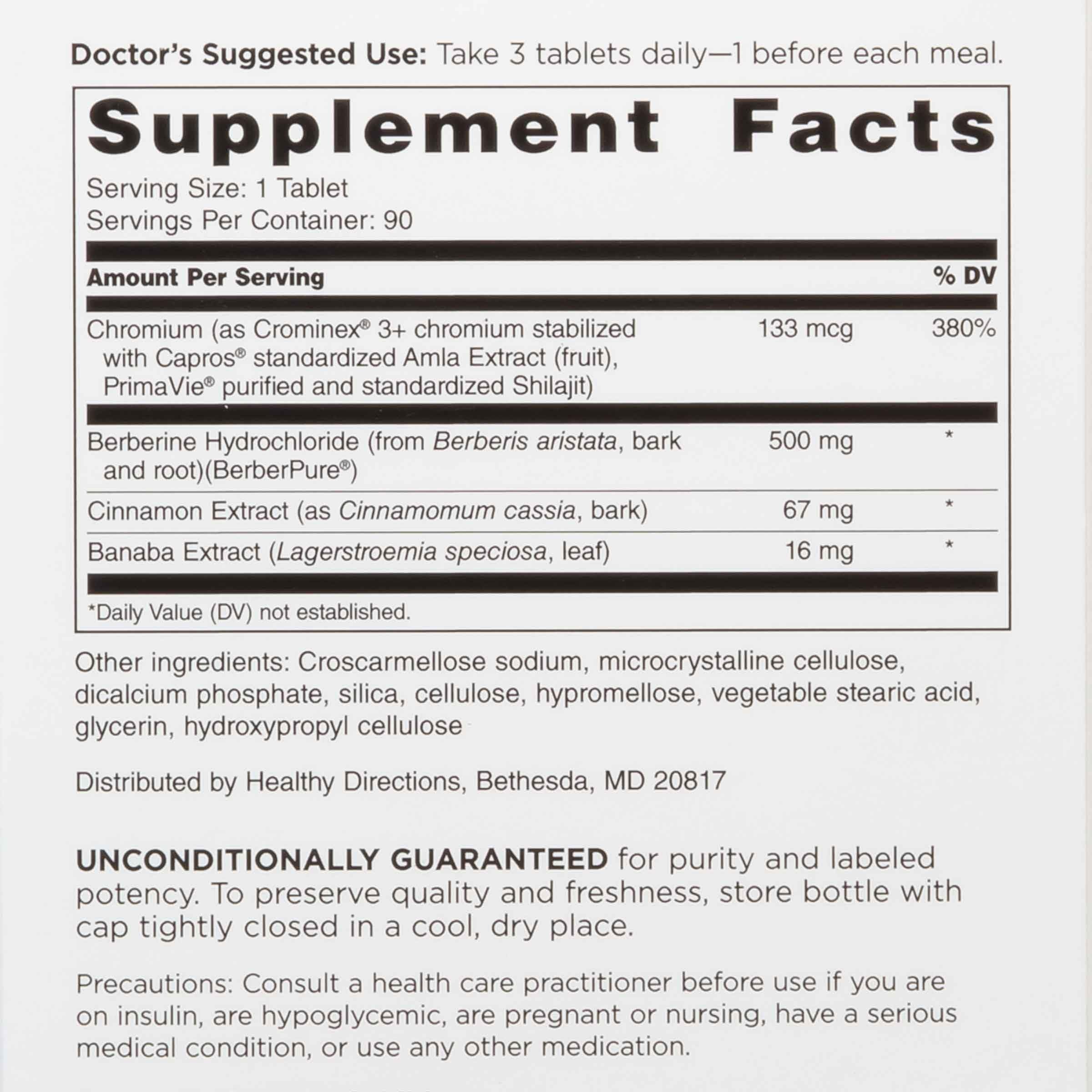 DOCTORS' PREFERRED GlucoGold Berberine | Cinnamon & Chromium

