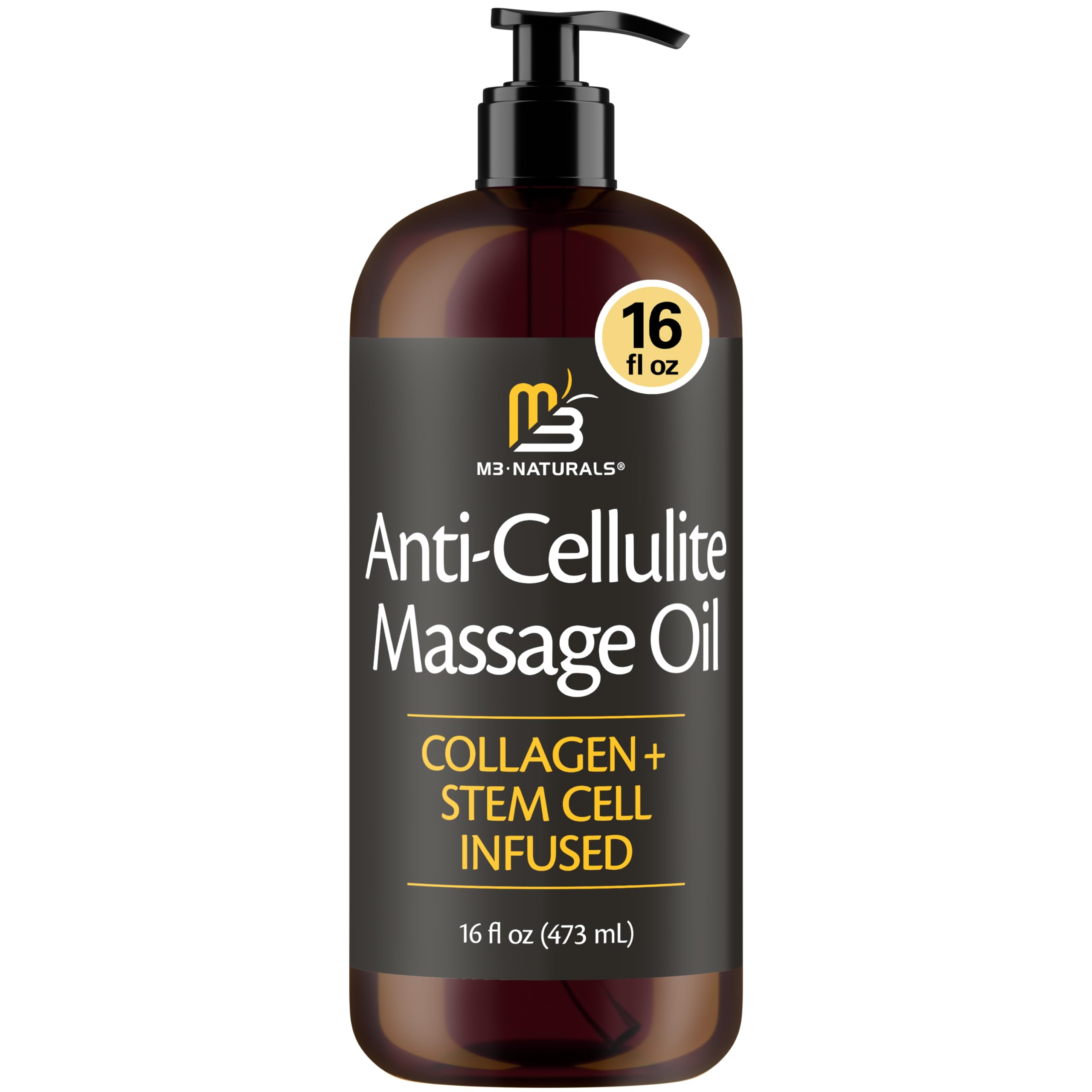 M3 Naturals Anti Cellulite Massage Oil Collagen & Stem Cells

