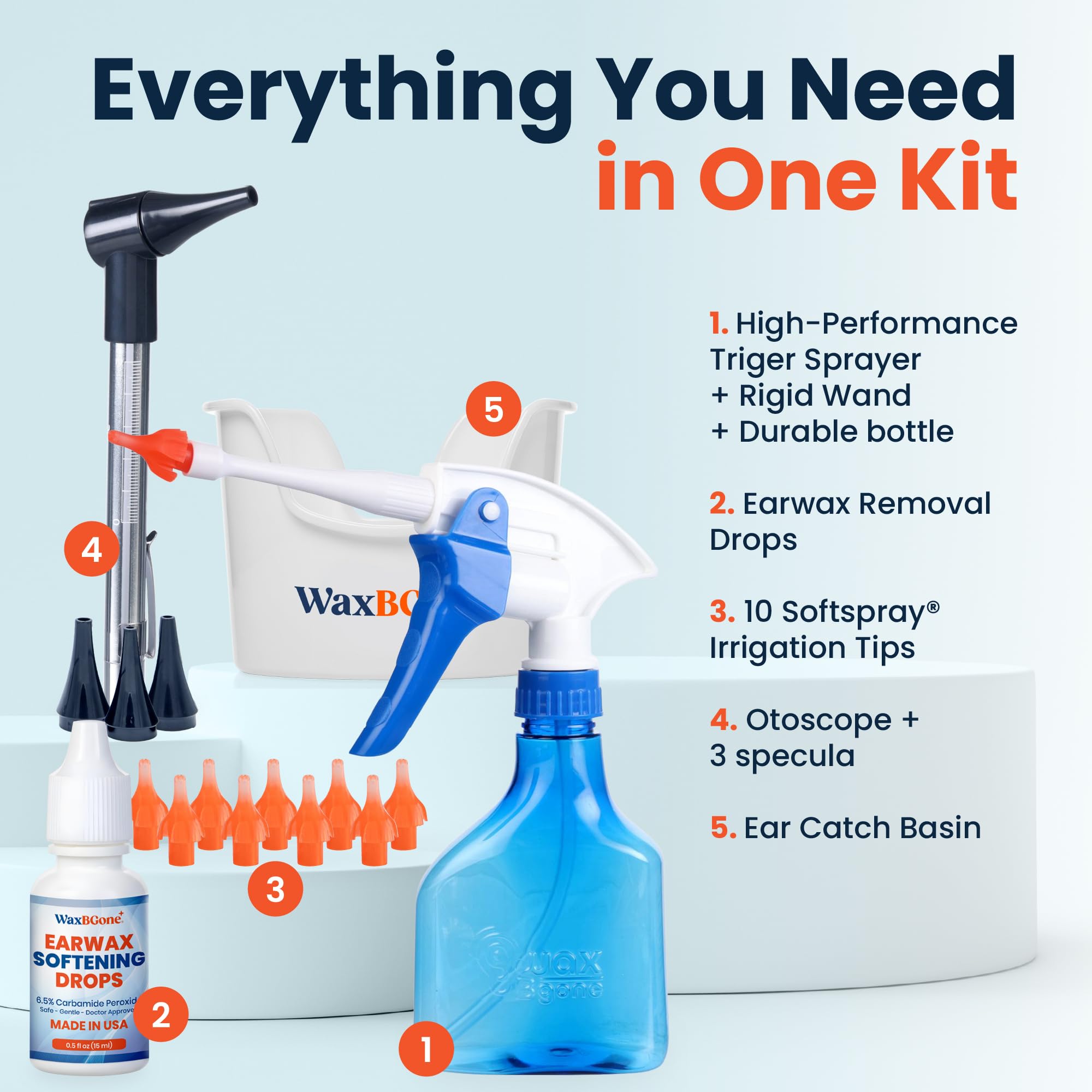 WaxBGone Ear Wax Removal Kit with Irrigation Tips

