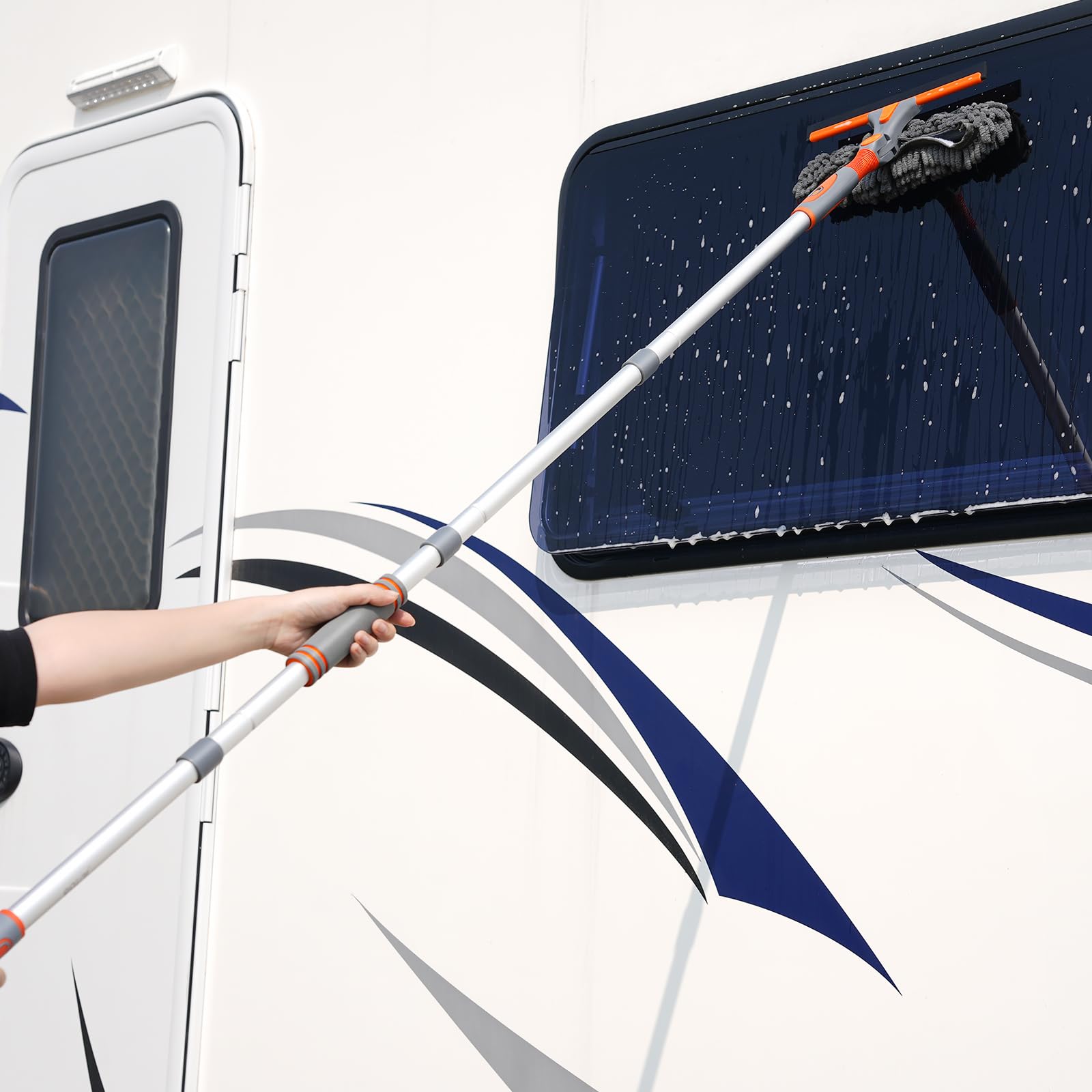 Window Cleaning Tool by Eazer 2-in-1 Rotatable Extension Pole

