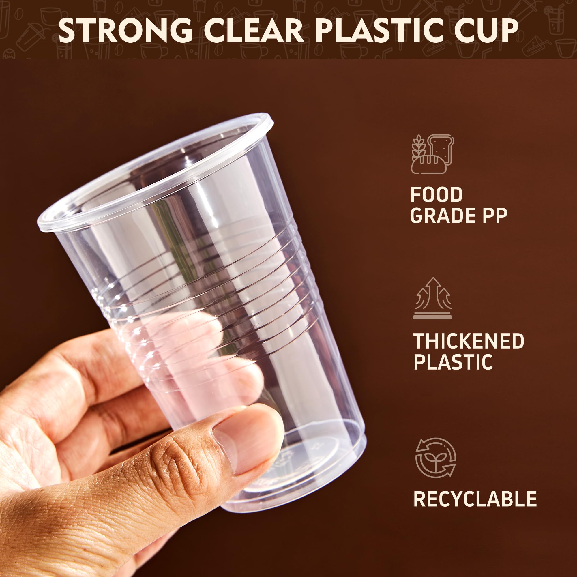 YEEHAW Clear Plastic Cups - Disposable for Cold Beverages

