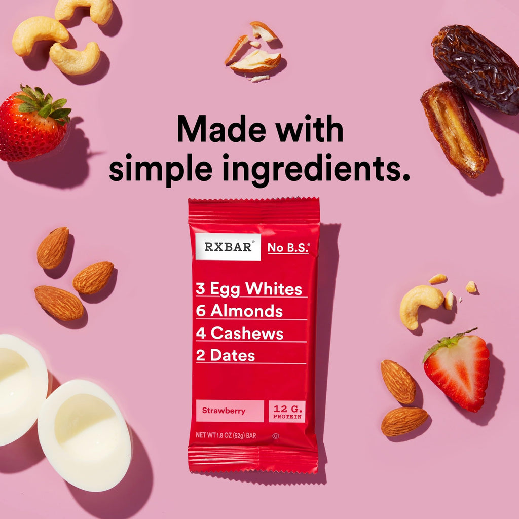 RXBAR Strawberry Protein Bars - Gluten Free Snack

