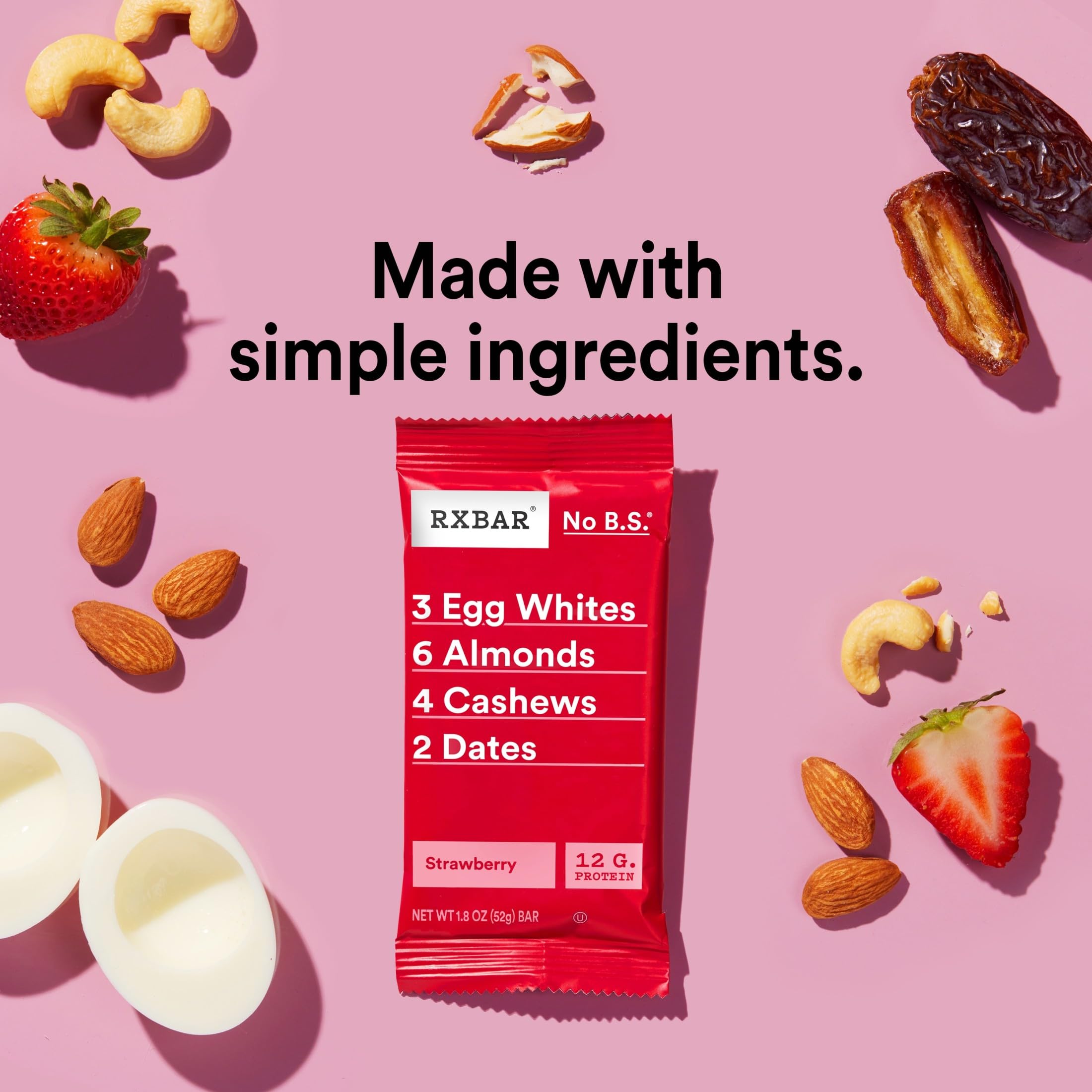RXBAR Strawberry Protein Bars - Gluten Free Snack

