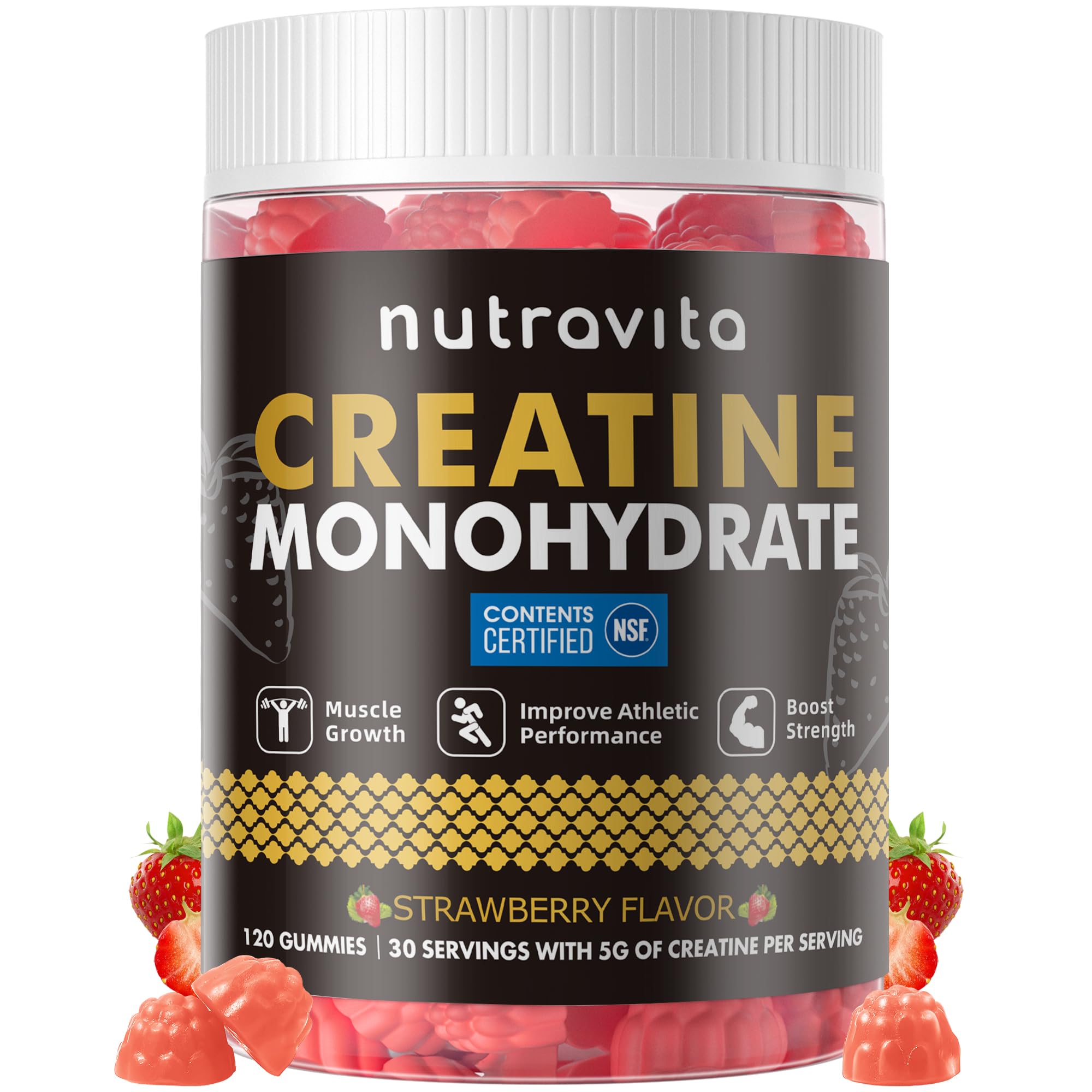 Nutravita Creatine Monohydrate Gummies NSF Certified

