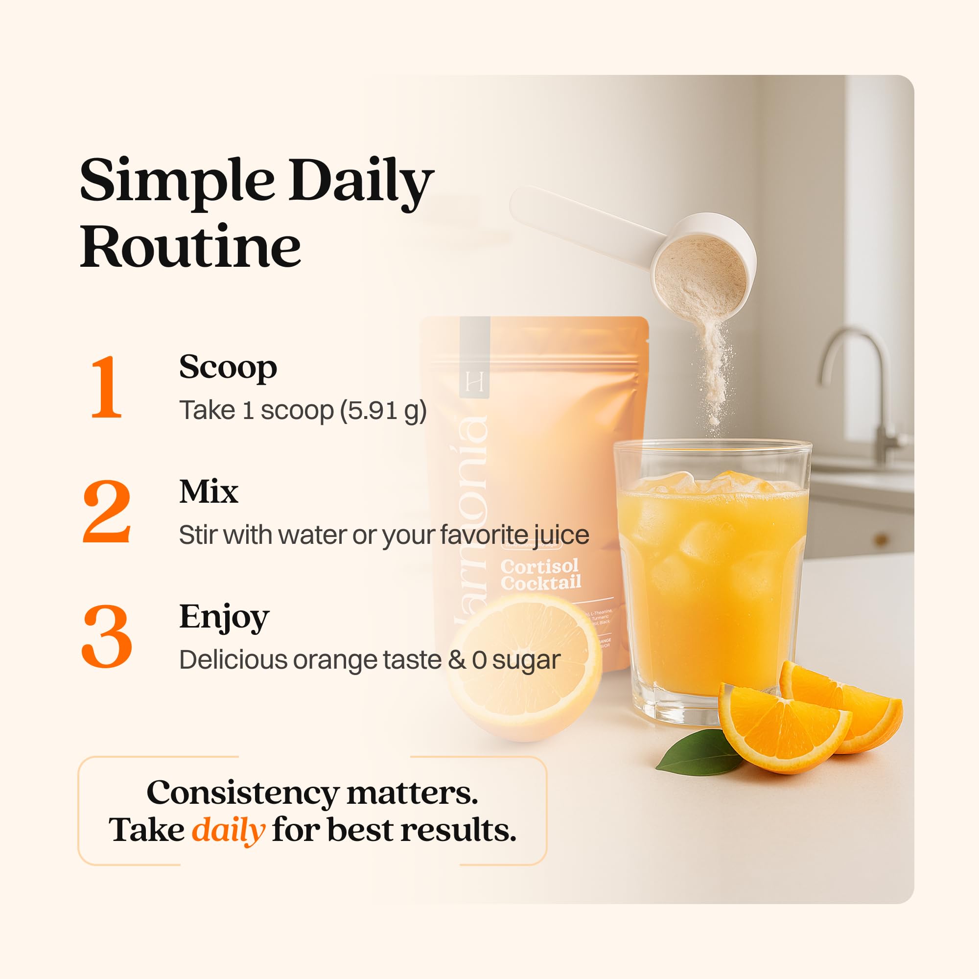 Harmonia Cortisol Cocktail Drink Mix Stress Support

