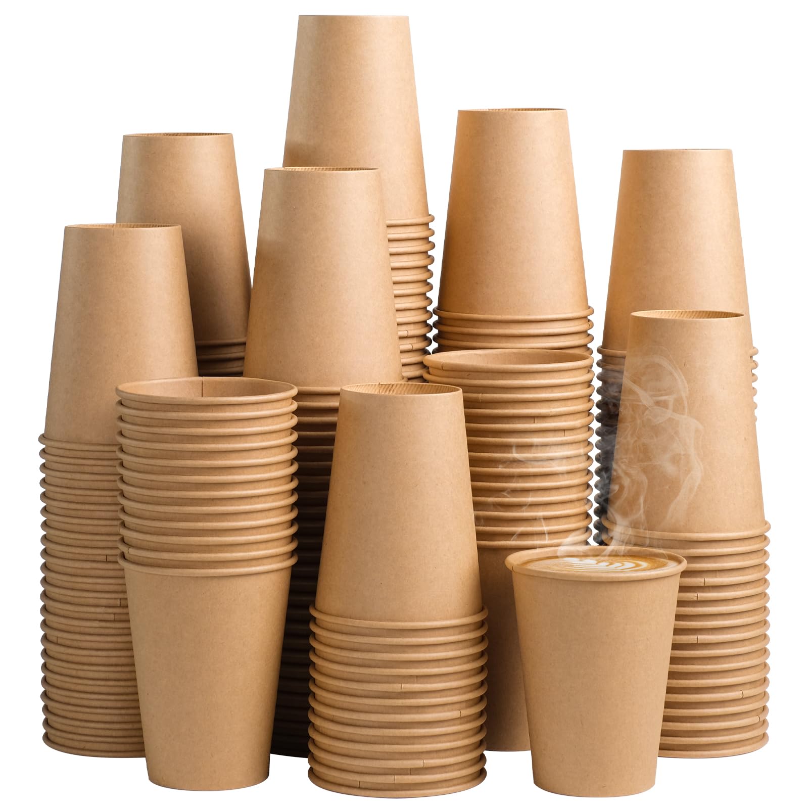 SIUQ Kraft Paper Cups Unbleached Disposable Drinking Cups