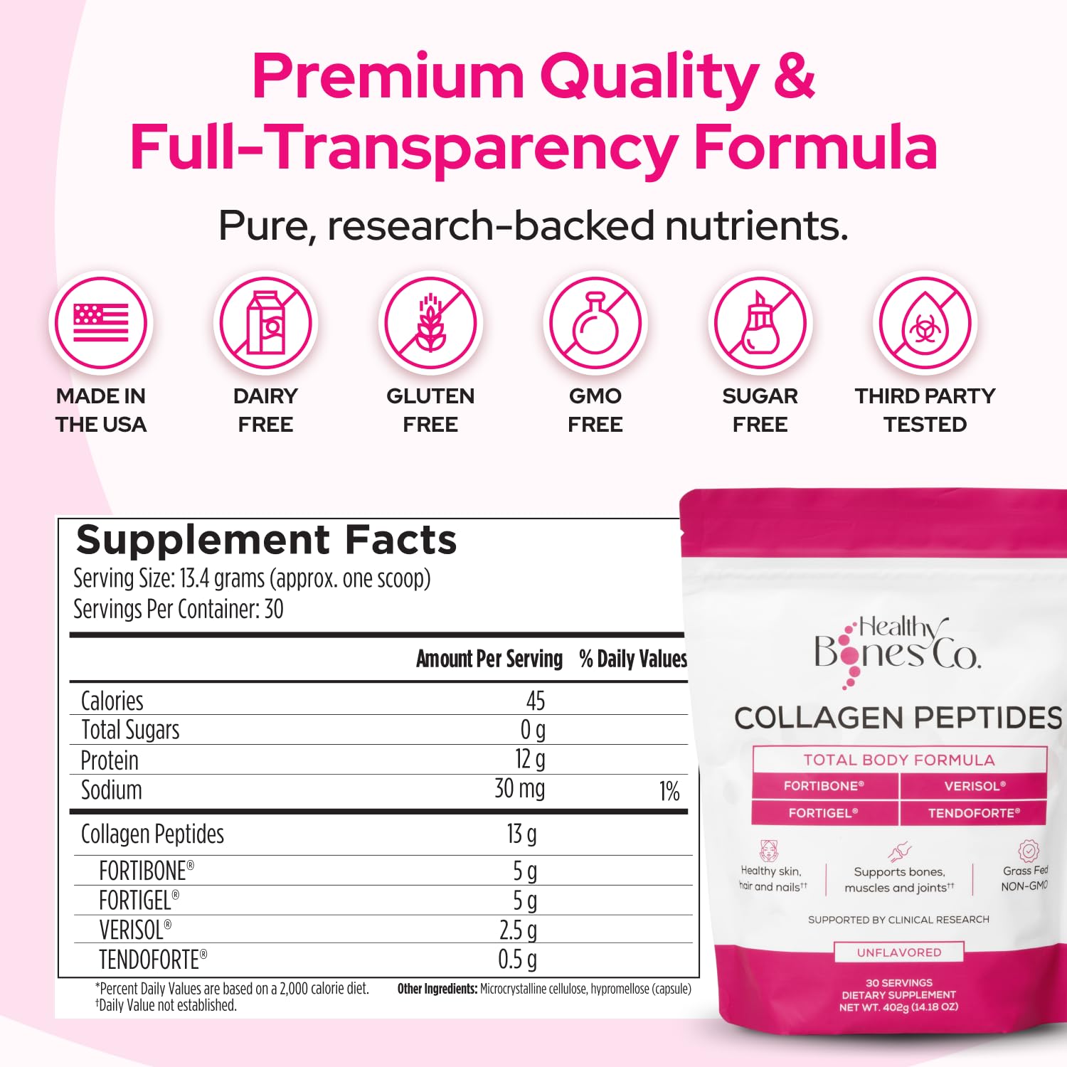 FORTIBONE Collagen Peptides with FORTIGEL VERISOL TENDOFORTE

