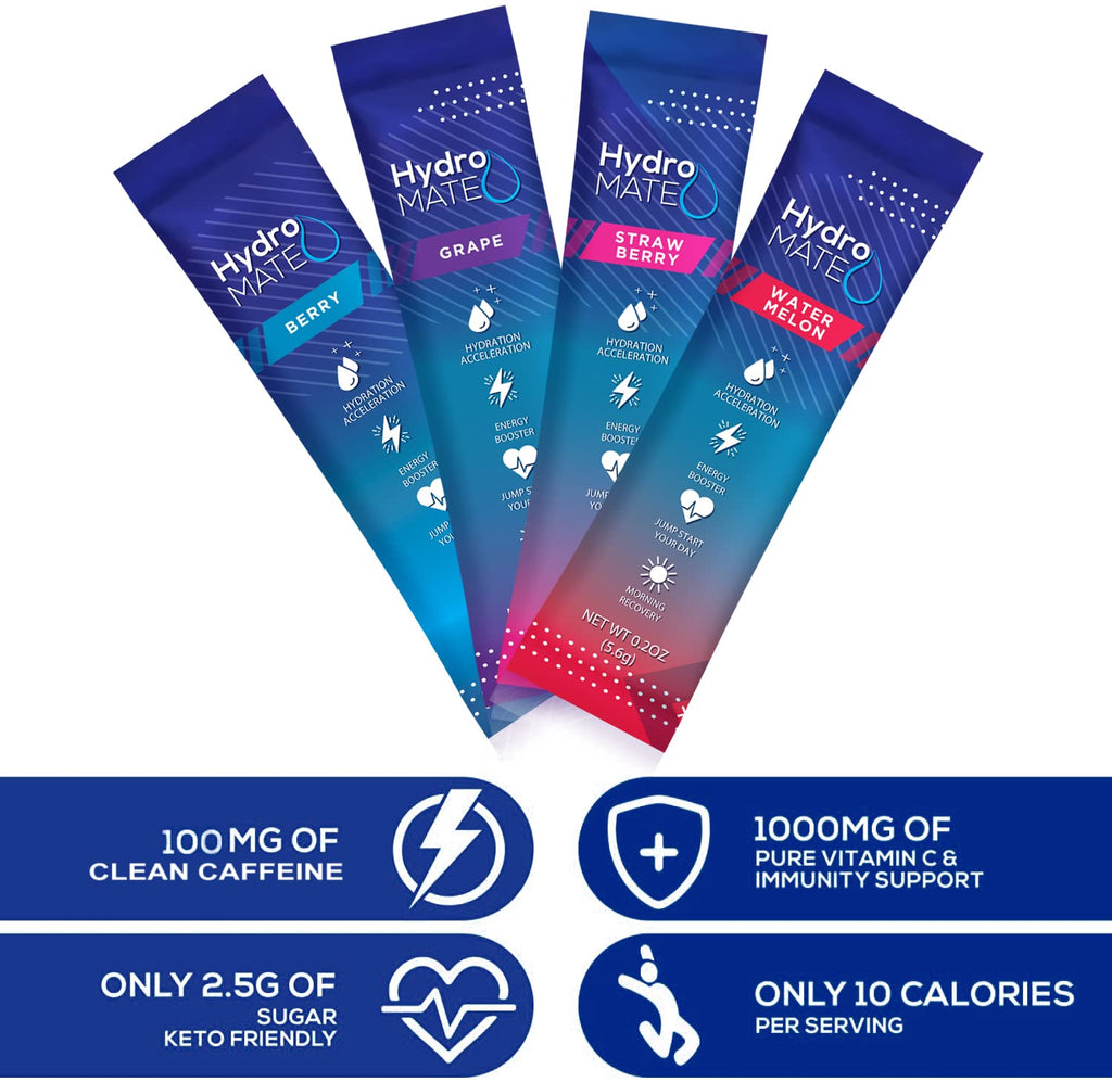 HydroMATE Electrolyte Drink Mix – Vitamin C & Caffeine

