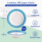 MUCHII Disposable Paper Bowls | Soak-Proof & Durable

