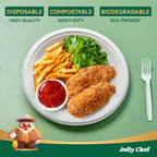 JOLLY CHEF Compostable Heavy-Duty Plates Sugarcane Fiber

