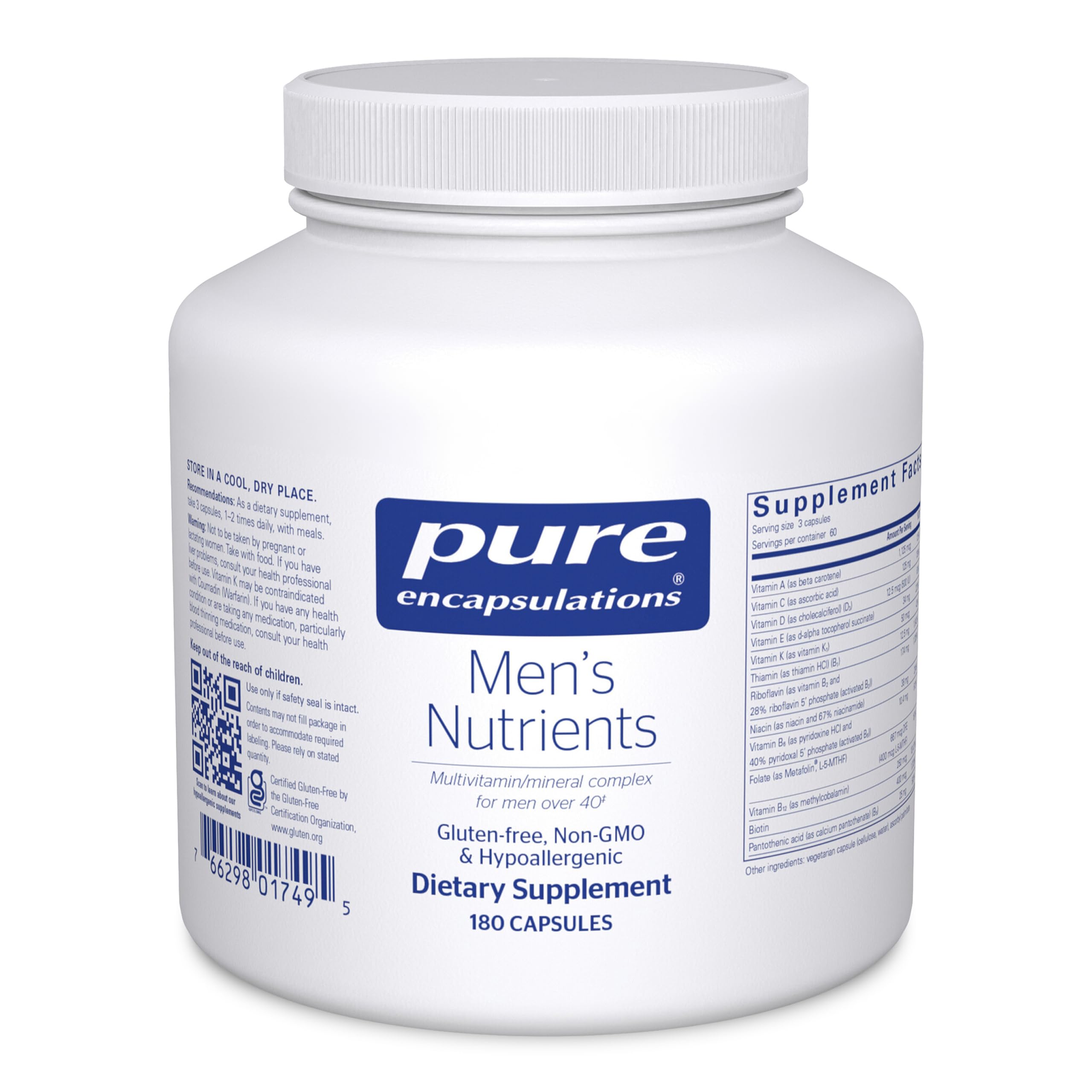 Pure Encapsulations Men's Nutrients Multivitamin Mineral

