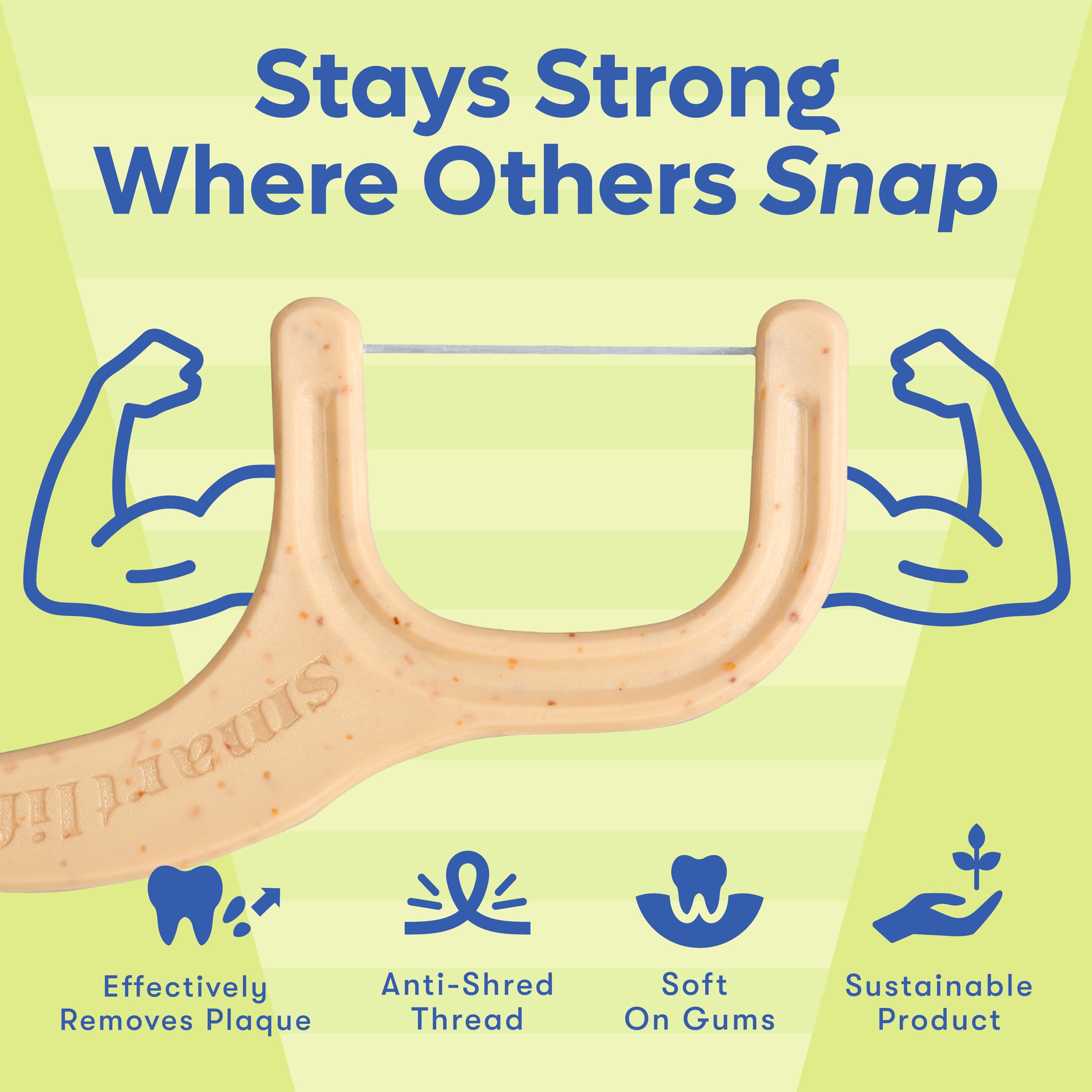 SmartLifeco Eco-Friendly Dental Floss Picks Mint Straw-Wheat

