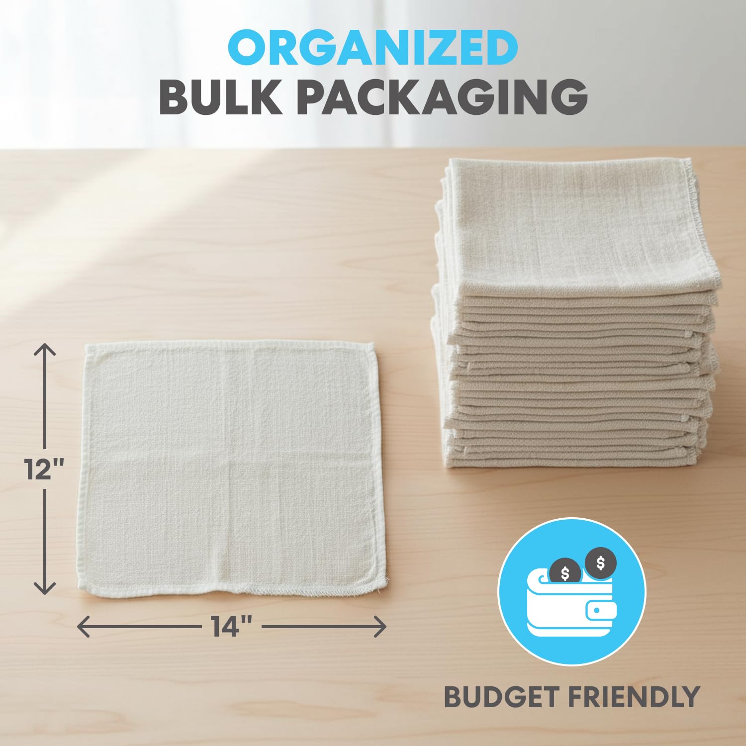 Simpli-Magic Cotton Shop Towels - Reusable Cleaning Rags

