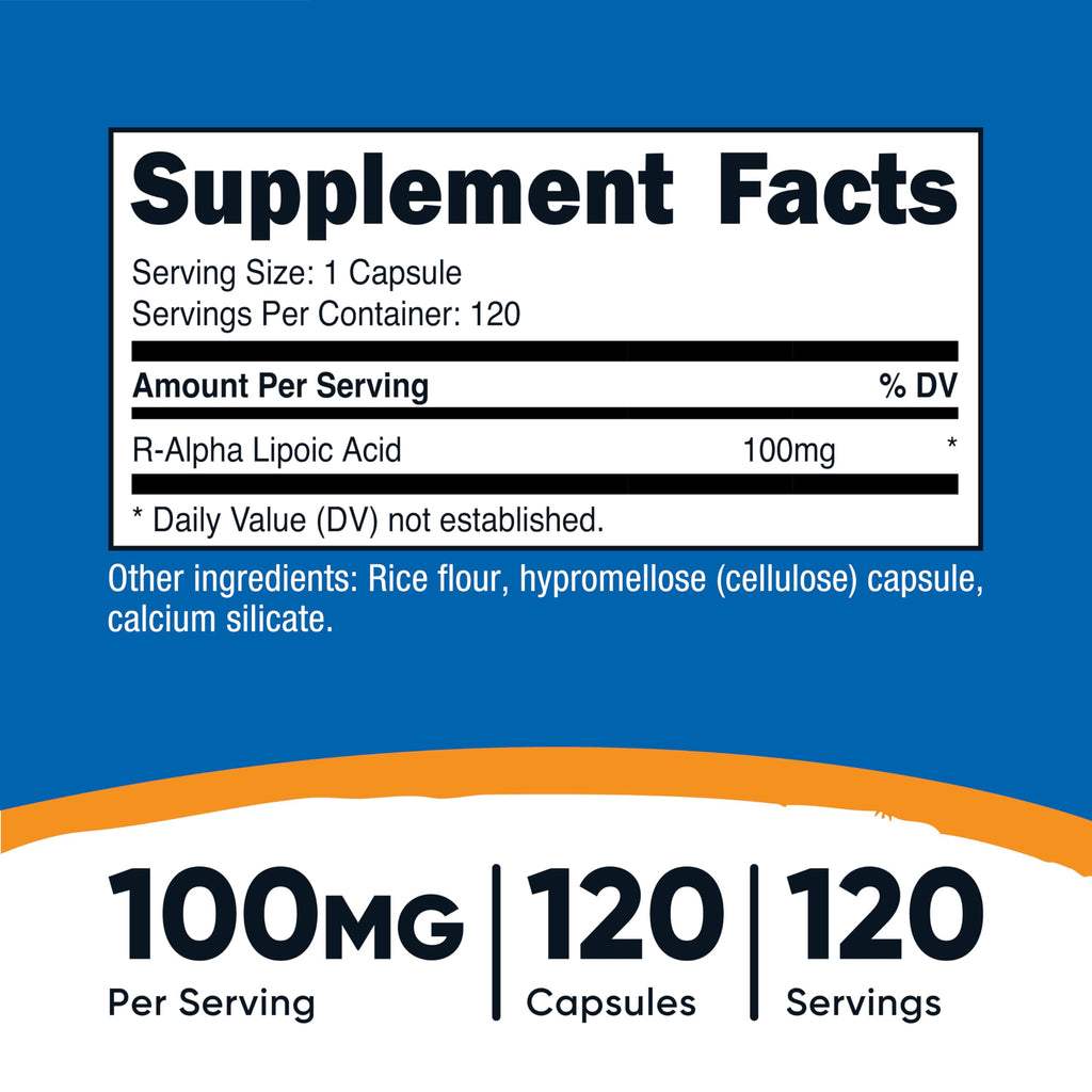 Nutricost R-Alpha Lipoic Acid 100 mg Veggie Capsules

