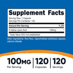 Nutricost R-Alpha Lipoic Acid 100 mg Veggie Capsules

