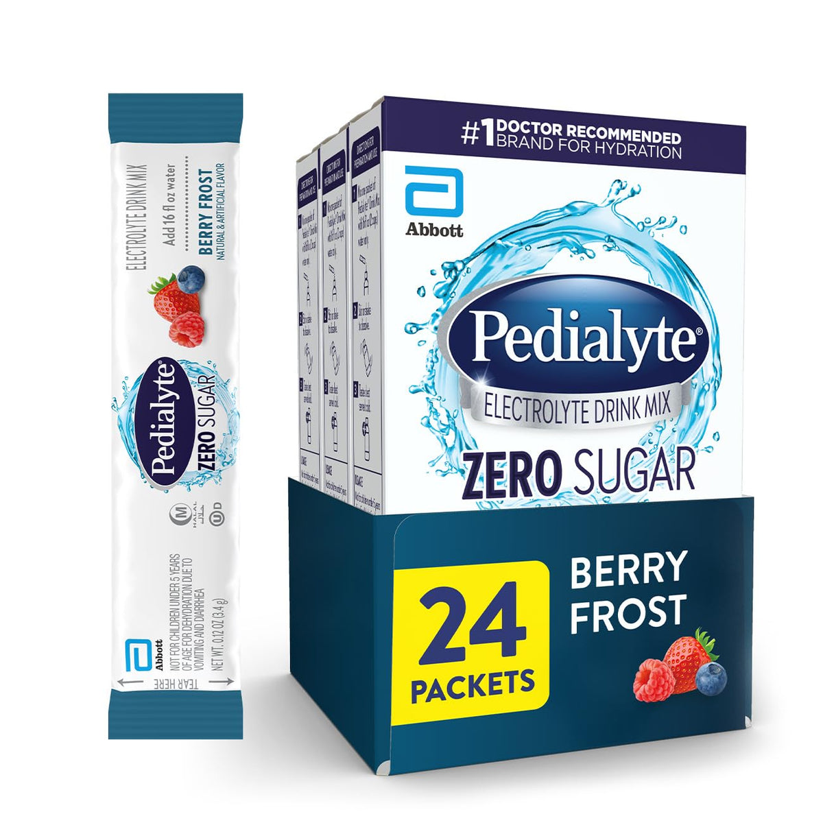 Pedialyte Electrolyte Drink Mix Zero Sugar Gluten-Free Hydration
