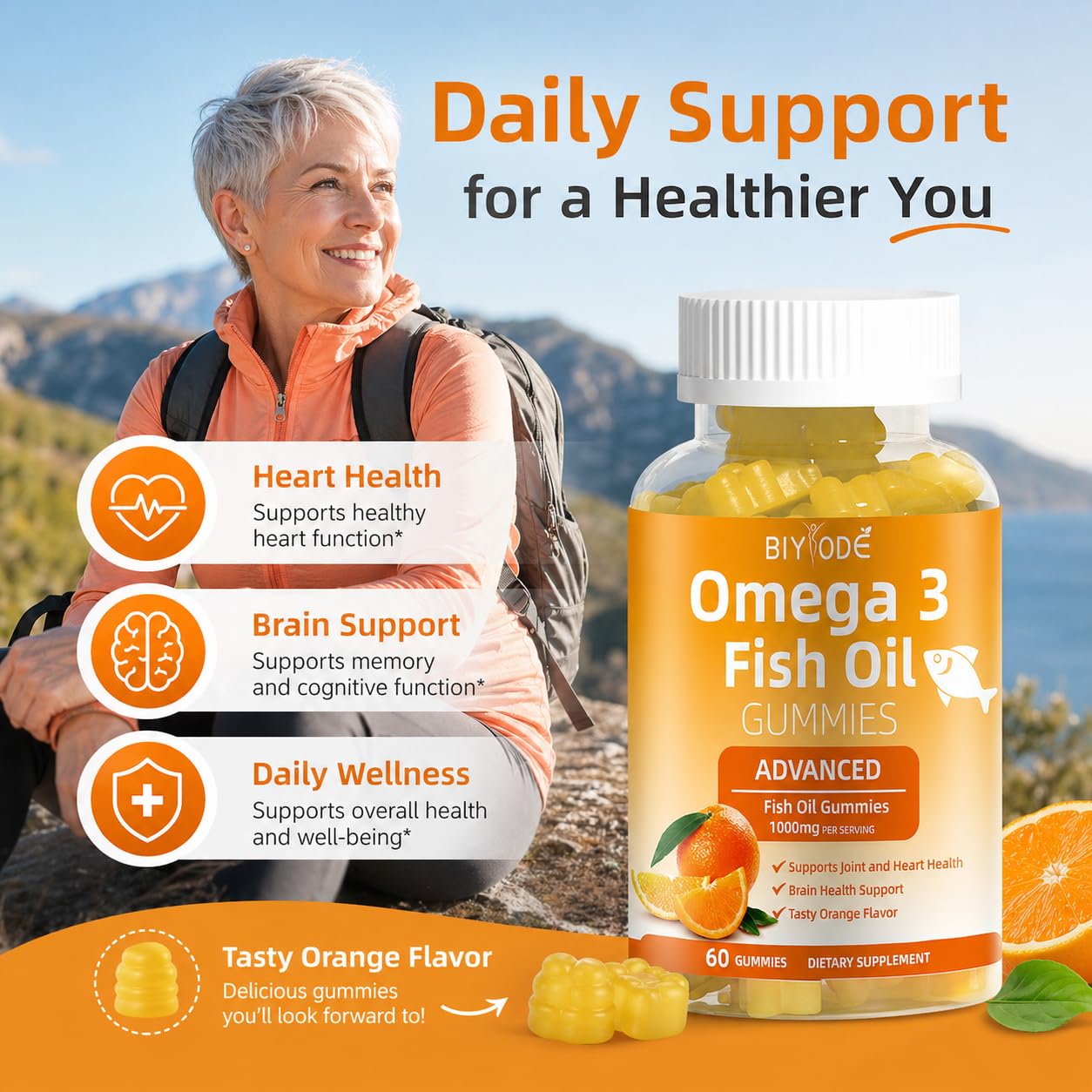 Omega-3 Fish Oil Supplement for Heart & Brain Health

