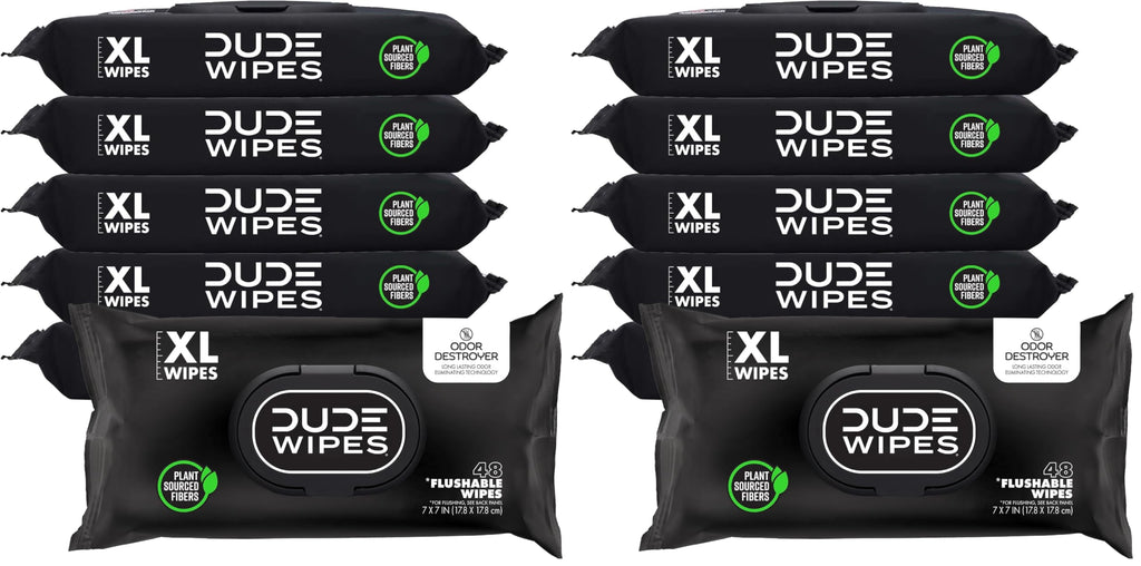 DUDE Wipes Flushable Extra-Large Wet Wipes for Sensitive Skin