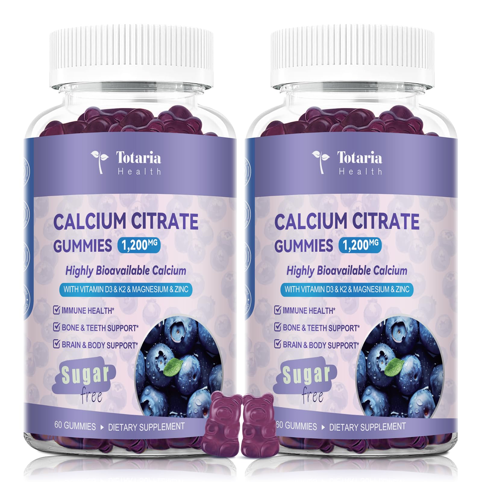 Calcium Citrate Gummies with D3 & K2 for Women, Bone Health
