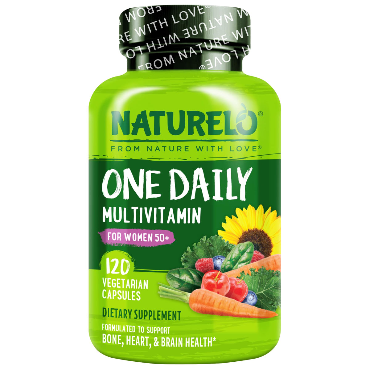 Naturelo One Daily Multivitamin for Women 50+ Iron Free Whole-Food Multivitamin