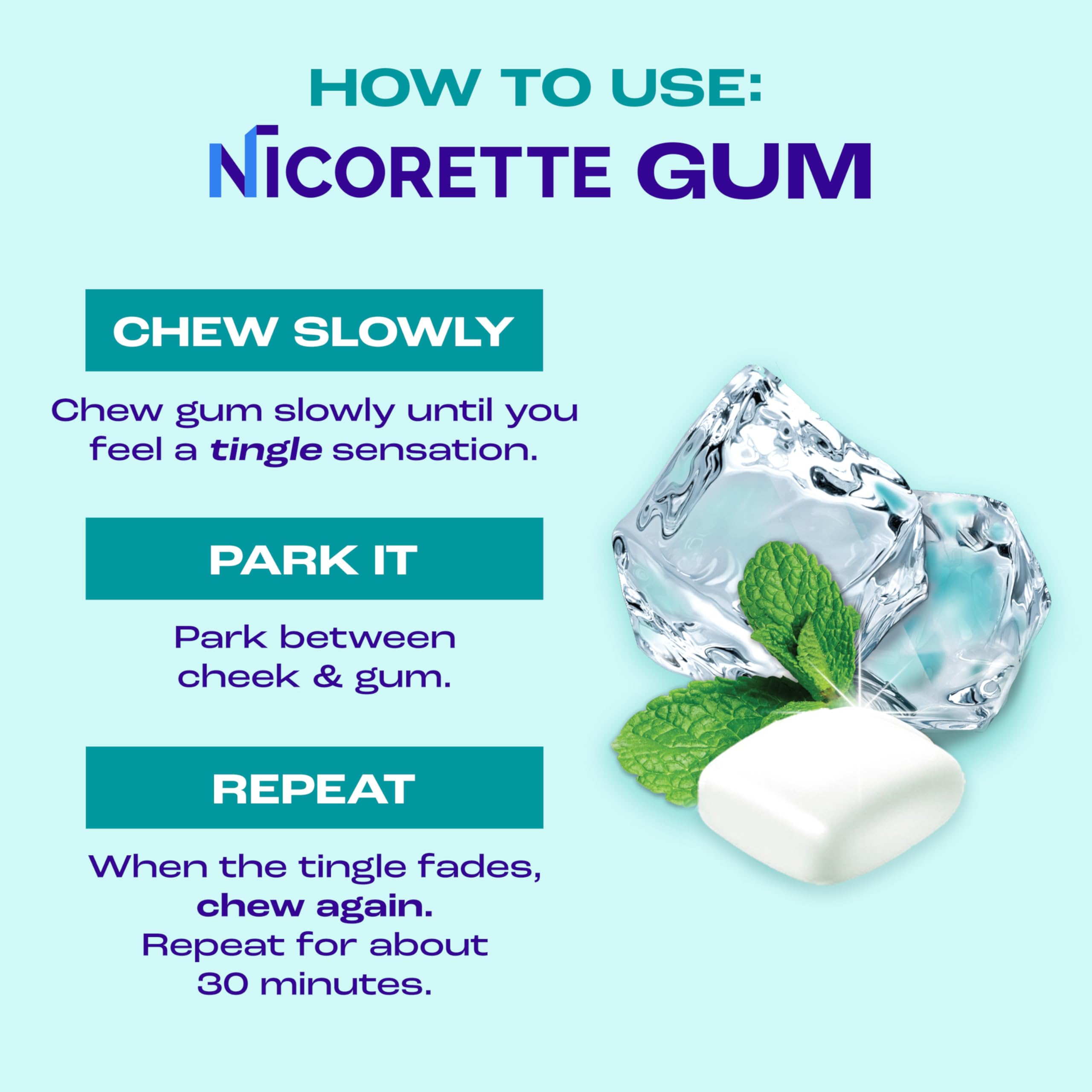 Nicorette Nicotine Gum 2 mg Stop Smoking Aid


