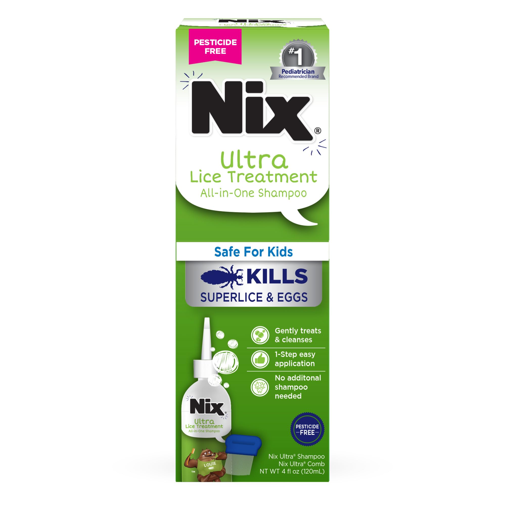 Nix Ultra Lice Treatment & Prevention Kit - Shampoo, Comb