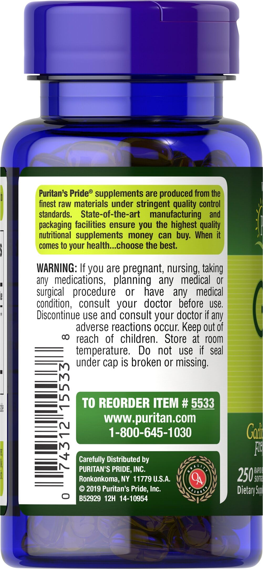 Odorless Garlic Supplement by Puritan's Pride | Heart Health

