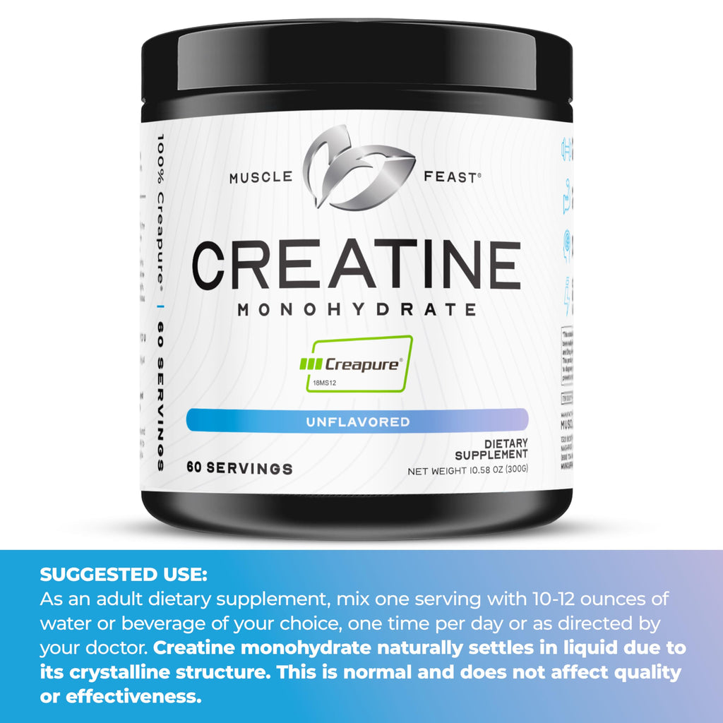 Muscle Feast Creapure Creatine Monohydrate Powder - Vegan


