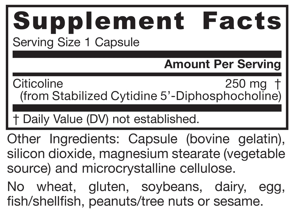 Citicoline CDP Choline 250 mg Brain Health Jarrow Formulas

