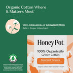 Honey Pot Organic Cotton Tampons with Bio Plastic Applicator

