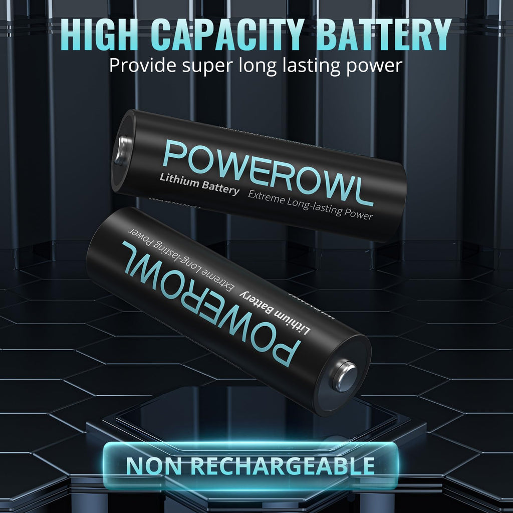 Powerowl AA Lithium Battery 1.5V Non-Rechargeable 3400mAh

