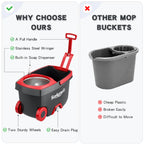 Spin Mop and Bucket System | Stainless Steel Wringer

