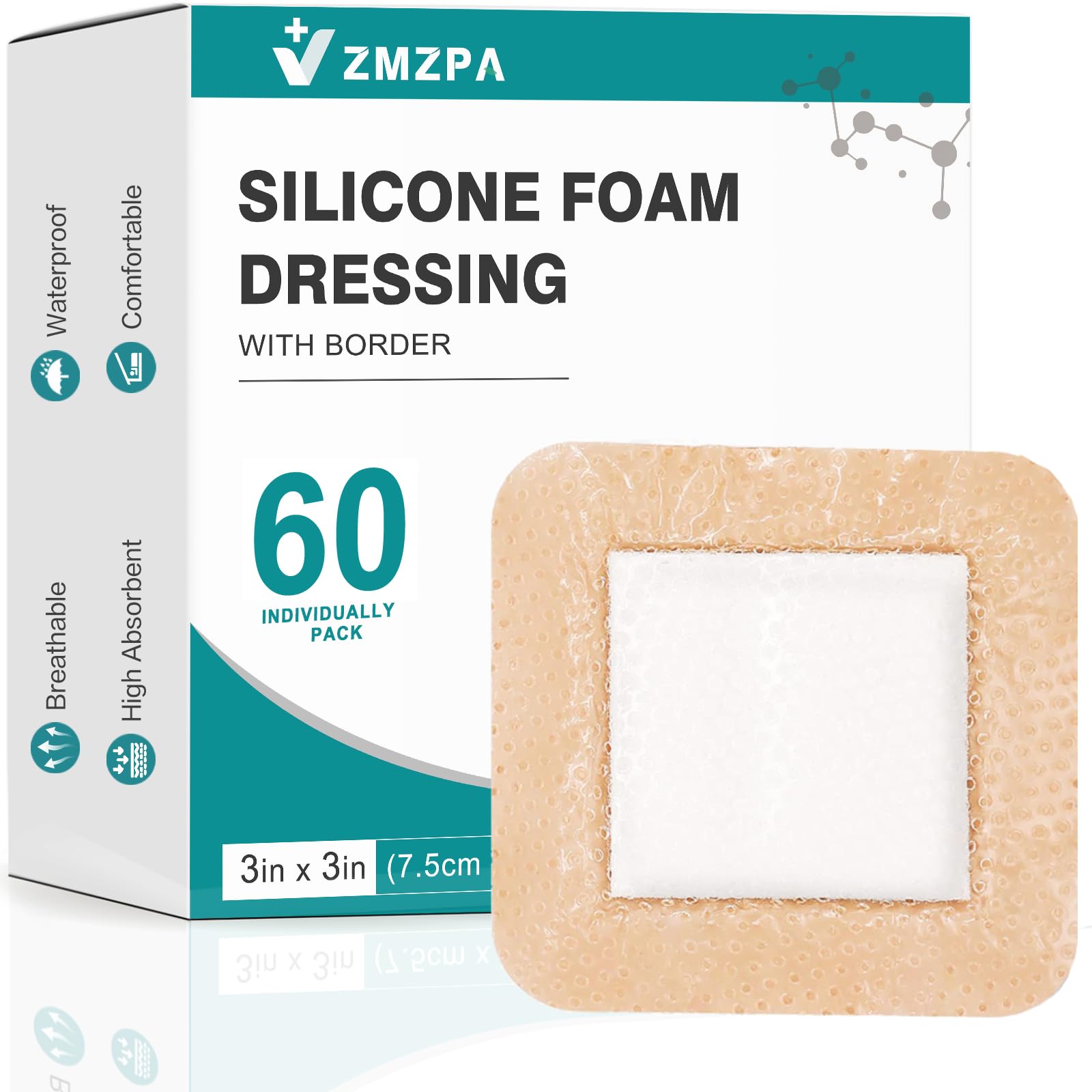 Silicone Foam Dressing with Gentle Border for Wound Care