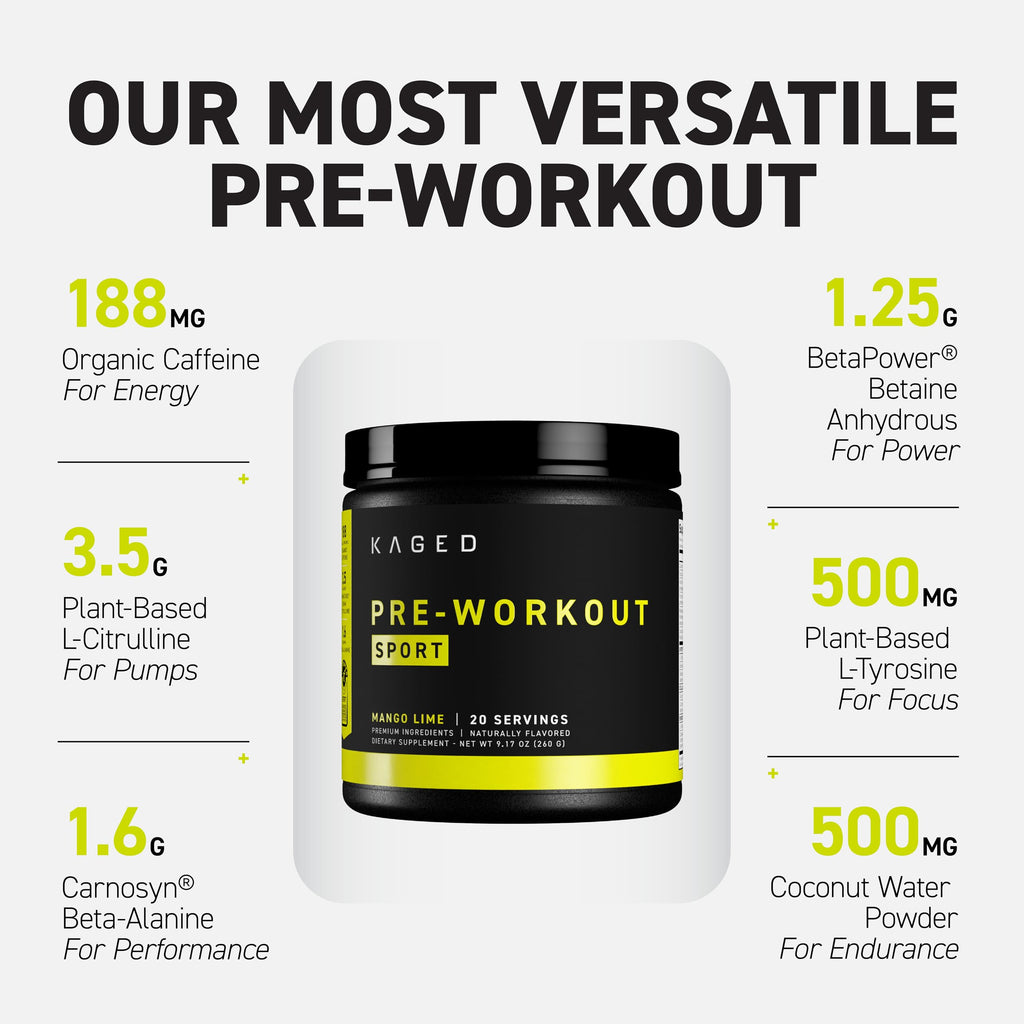 Kaged Sport Pre-Workout Powder | Performance Formula

