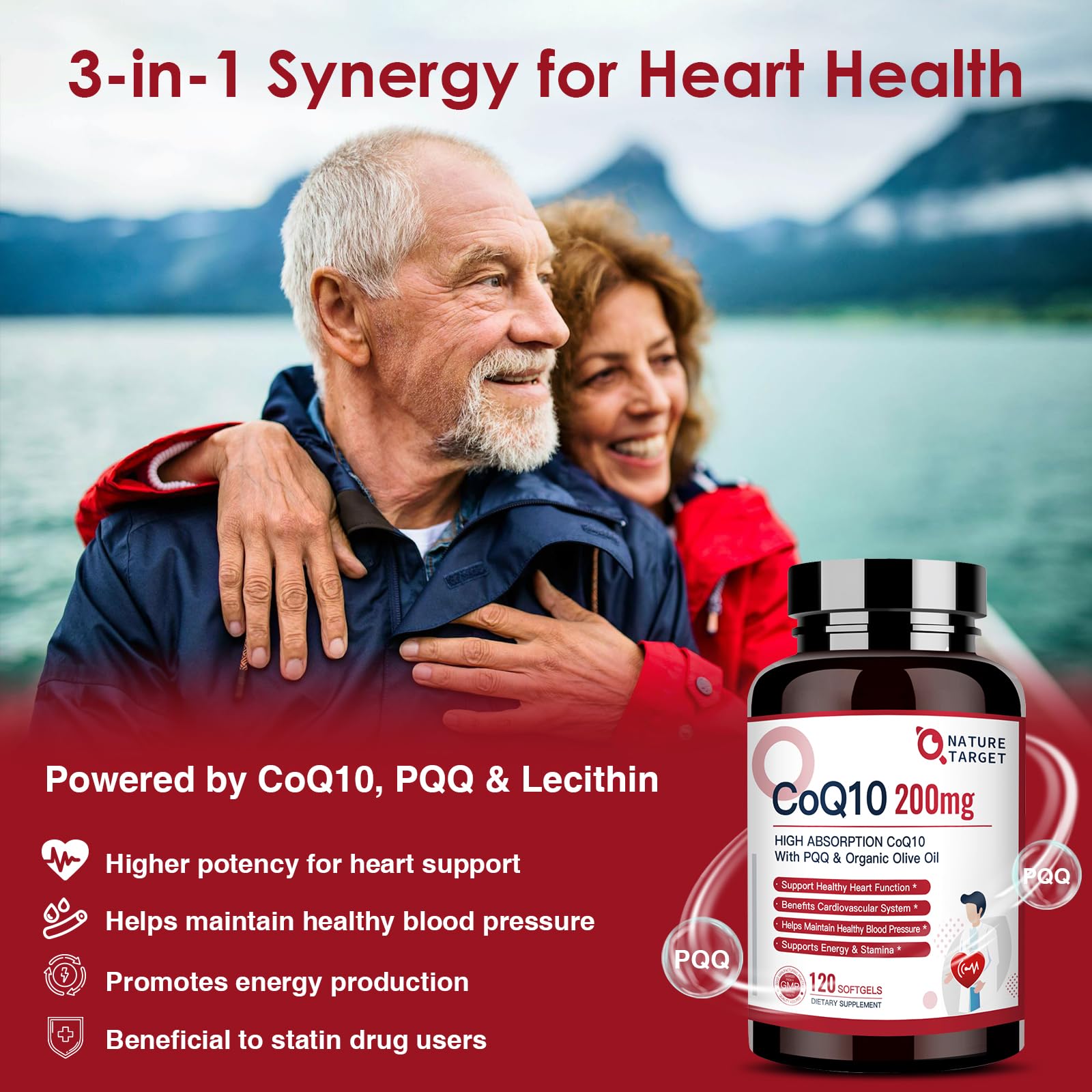 Nature Target CoQ10 Softgels with PQQ and Organic Olive Oil

