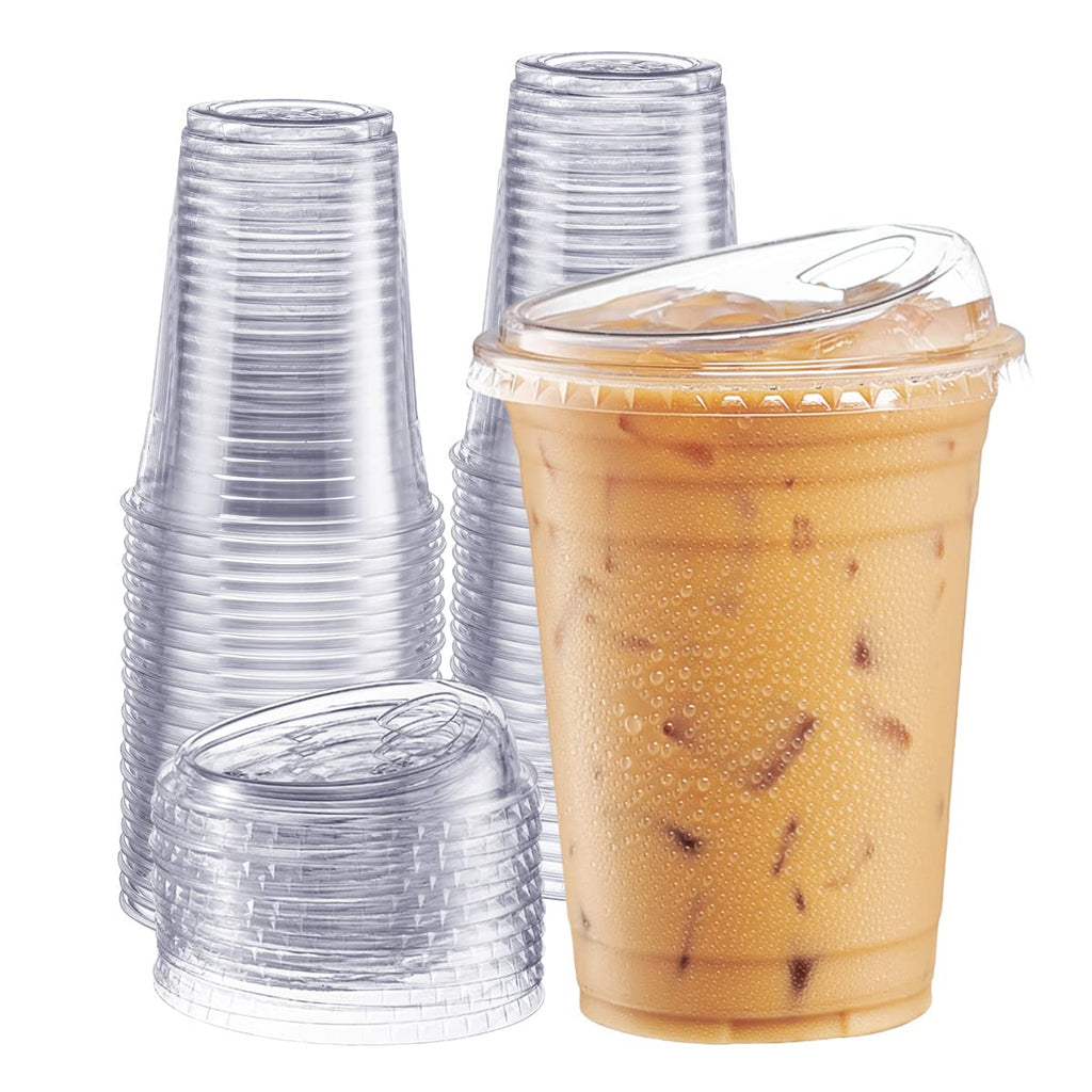 GUSTO Plastic Cups with Lids – Disposable Iced Drink Cups

