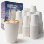 MOUMOULIFE Disposable Paper Cups | Leak-Proof & Recyclable

