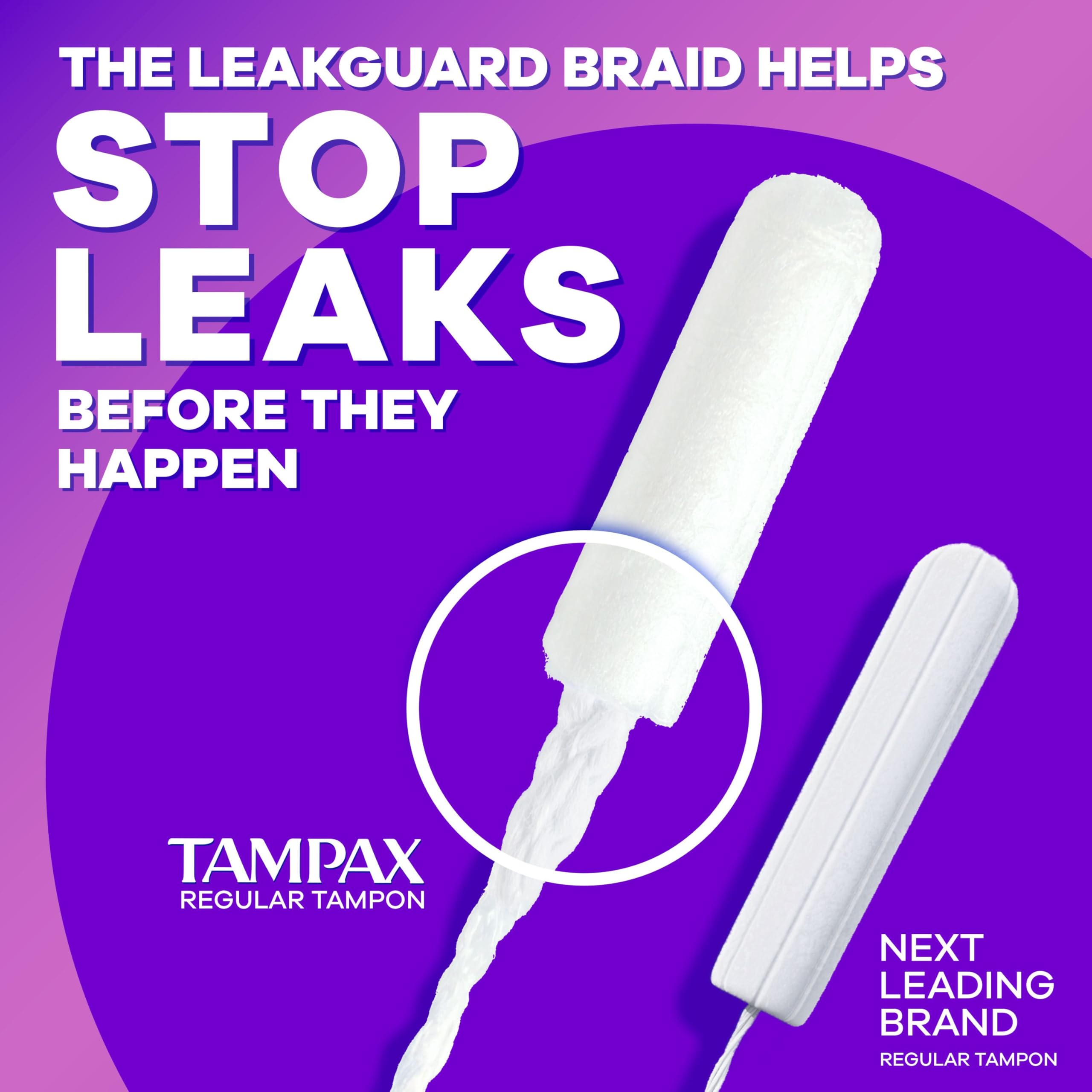 Tampax Radiant Tampons Unscented | LeakGuard Braid

