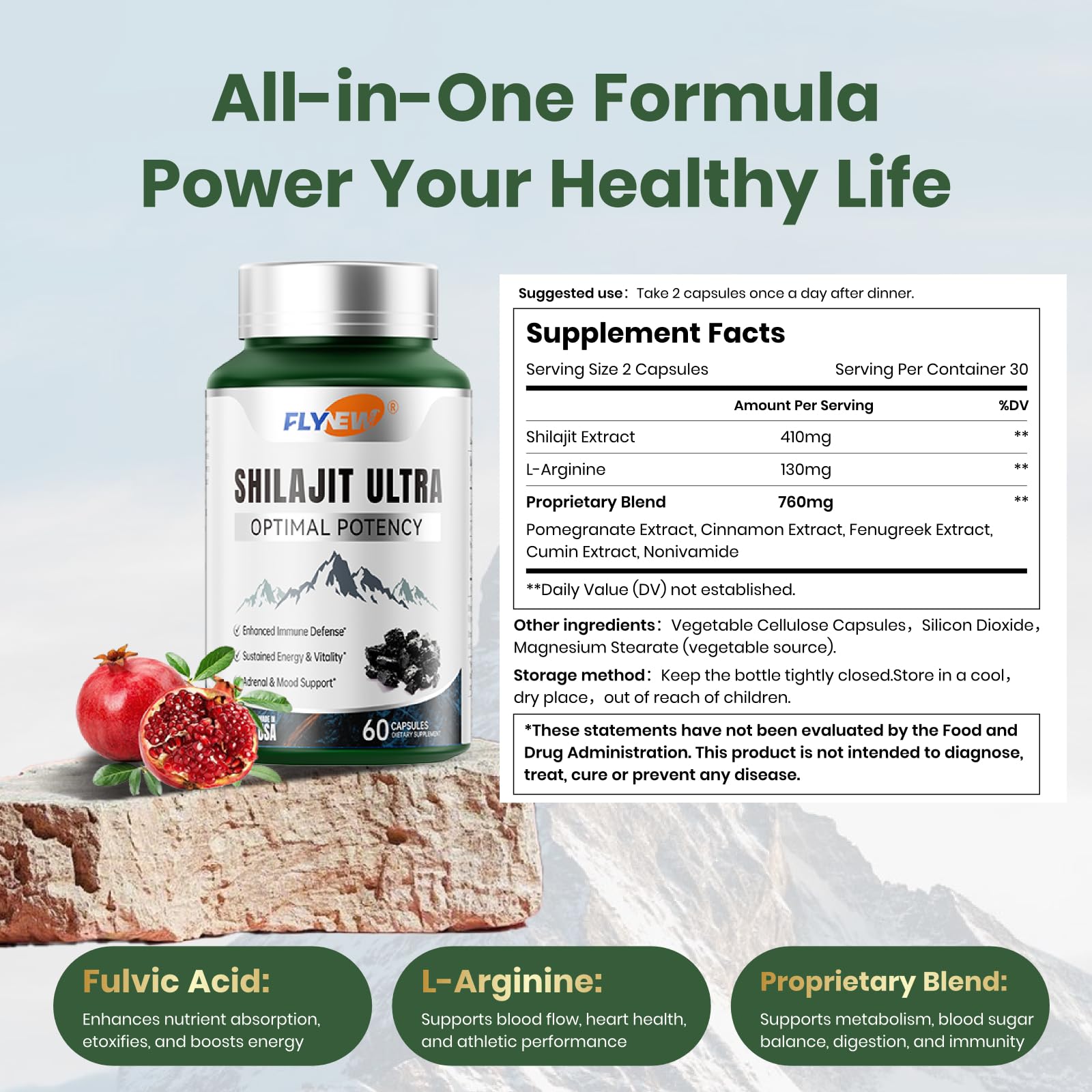 Shilajit Fulvic Acid Supplement by Flynew

