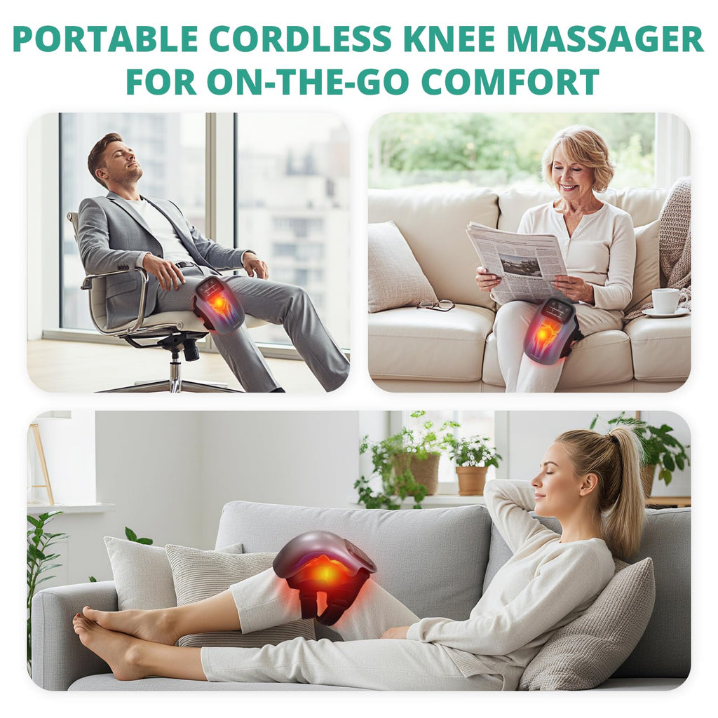 Medcursor Knee Massager with Heat Cordless 3-Mode Massage

