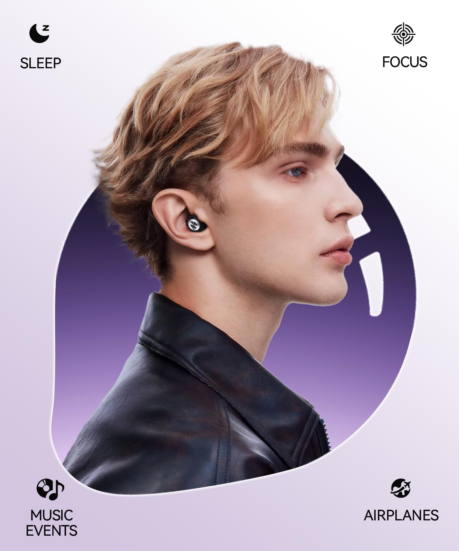 Ear Plugs for Sleeping 50dB Silicone Reusable

