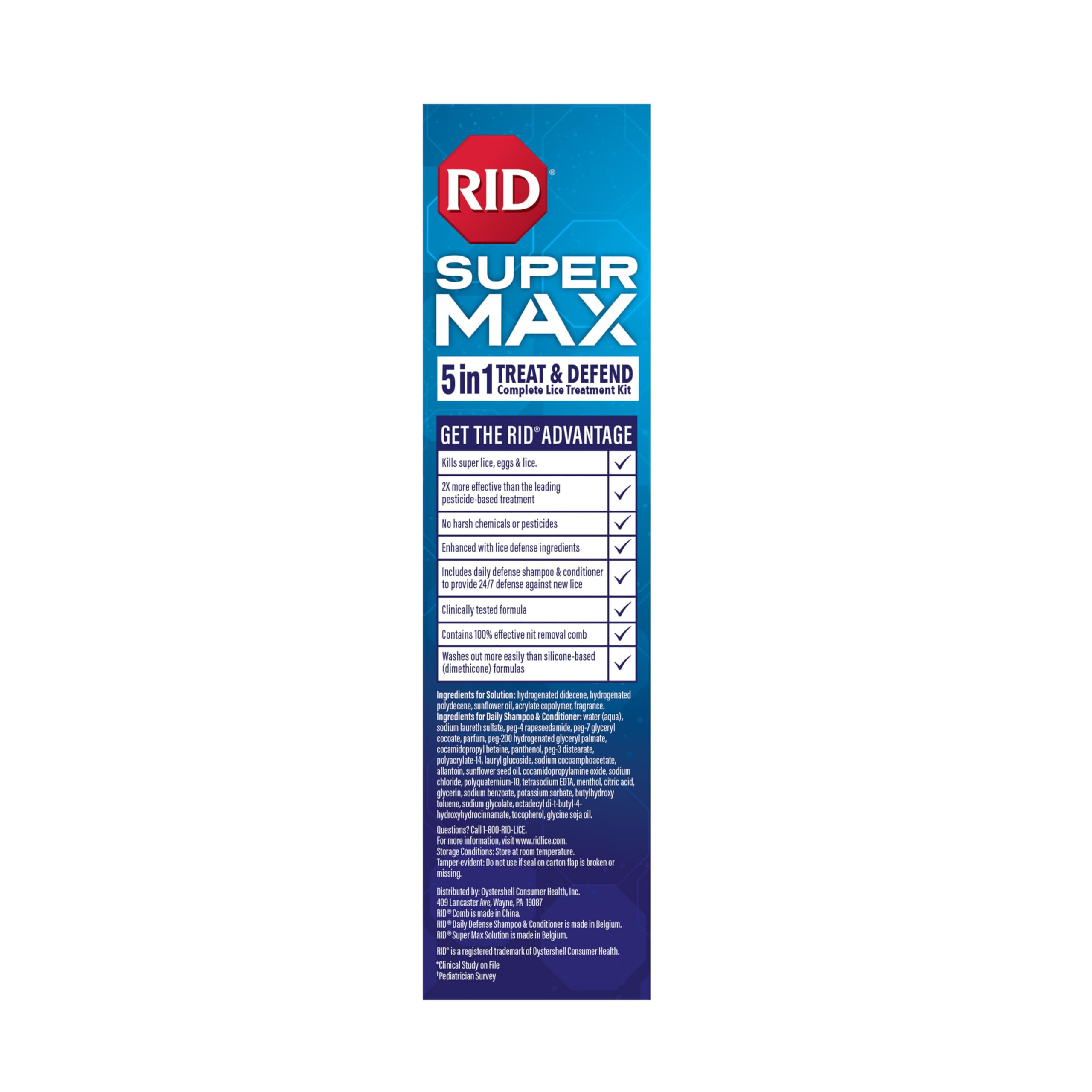 RID Lice Treatment Kit with Daily Defense Shampoo

