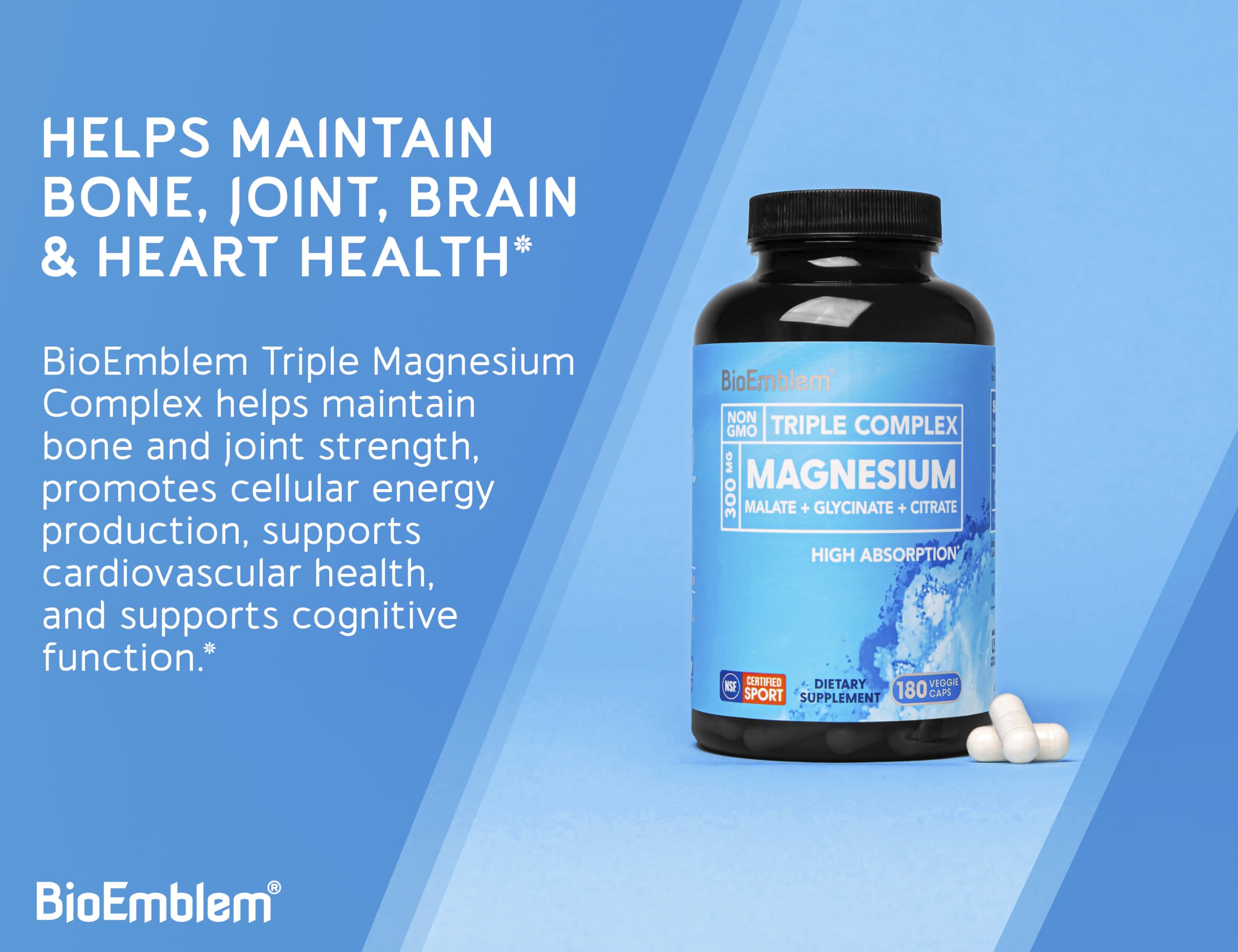 BioEmblem Triple Magnesium Complex|Glycinate Malate Citrate


