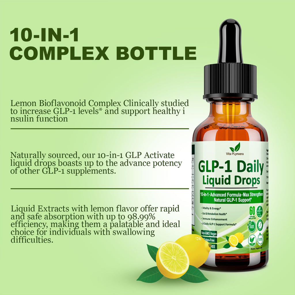 GLP-1 Support Liquid Drops - 10-in-1 Formula for Wellness

