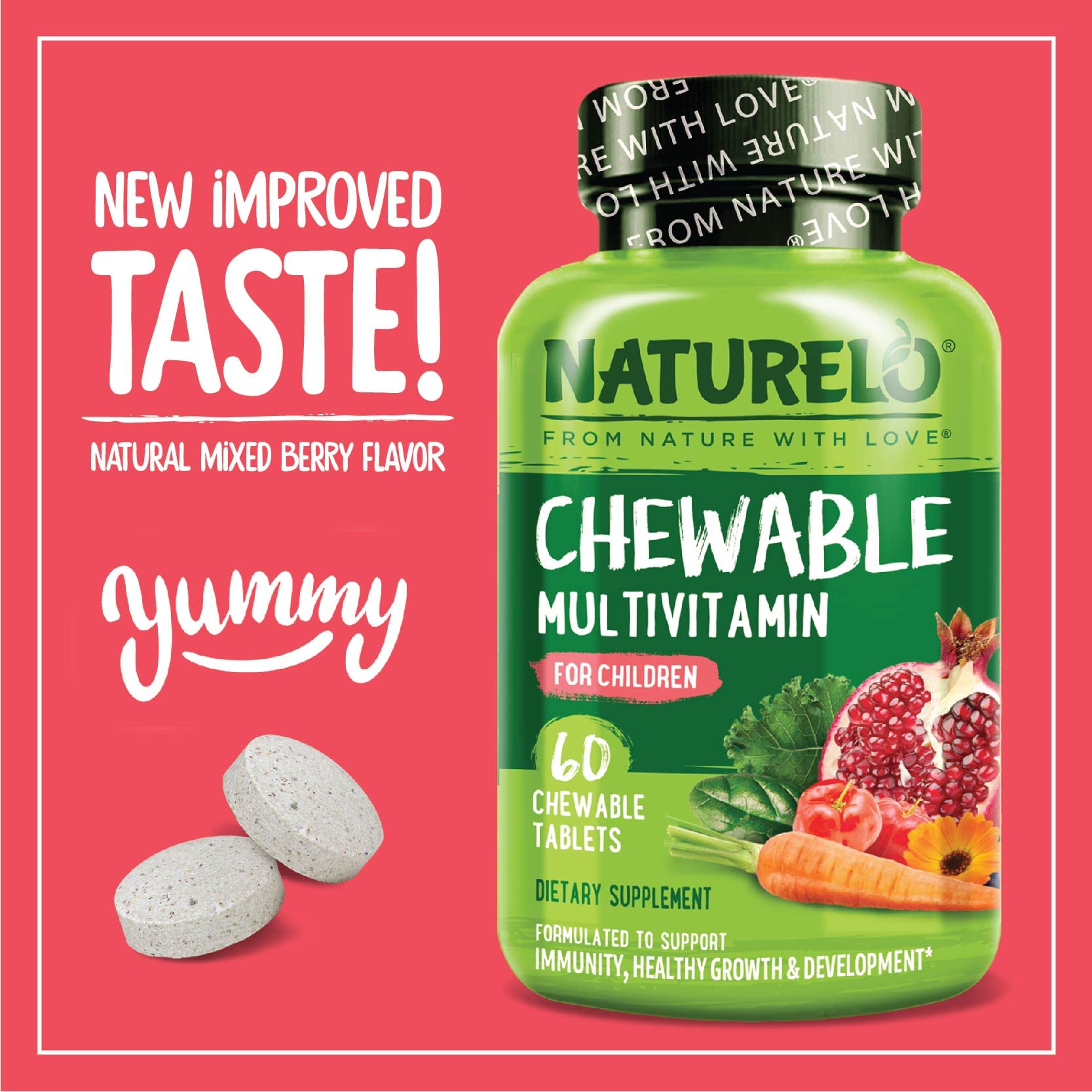 Naturelo Kids Multivitamin Chewable with Whole Food Fruit

